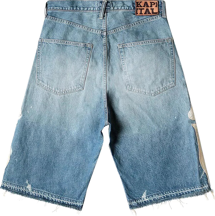 Kapital Bone Light Denim Shorts