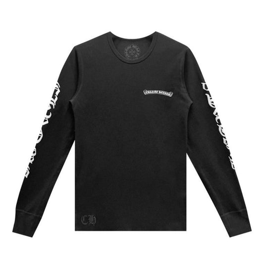 Chrome Hearts Scroll Logo Long-Sleeve Thermal T-Shirt 'Black'