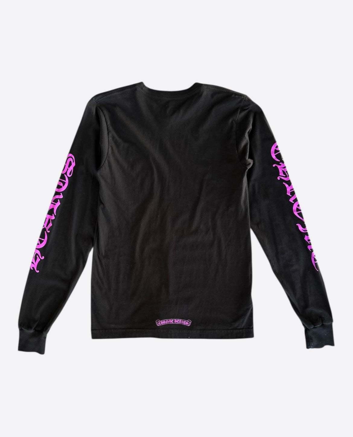 Chrome Hearts Black & Pink Neck Logo Long Sleeve T-shirt