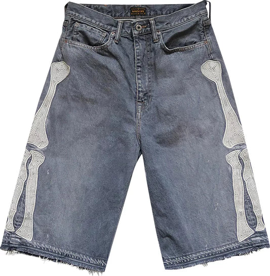 Kapital Bone Dark Denim Shorts