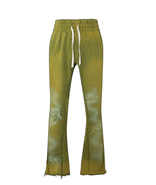 LOST INTRICACY "GREEN" FLARE SWEATPANTS