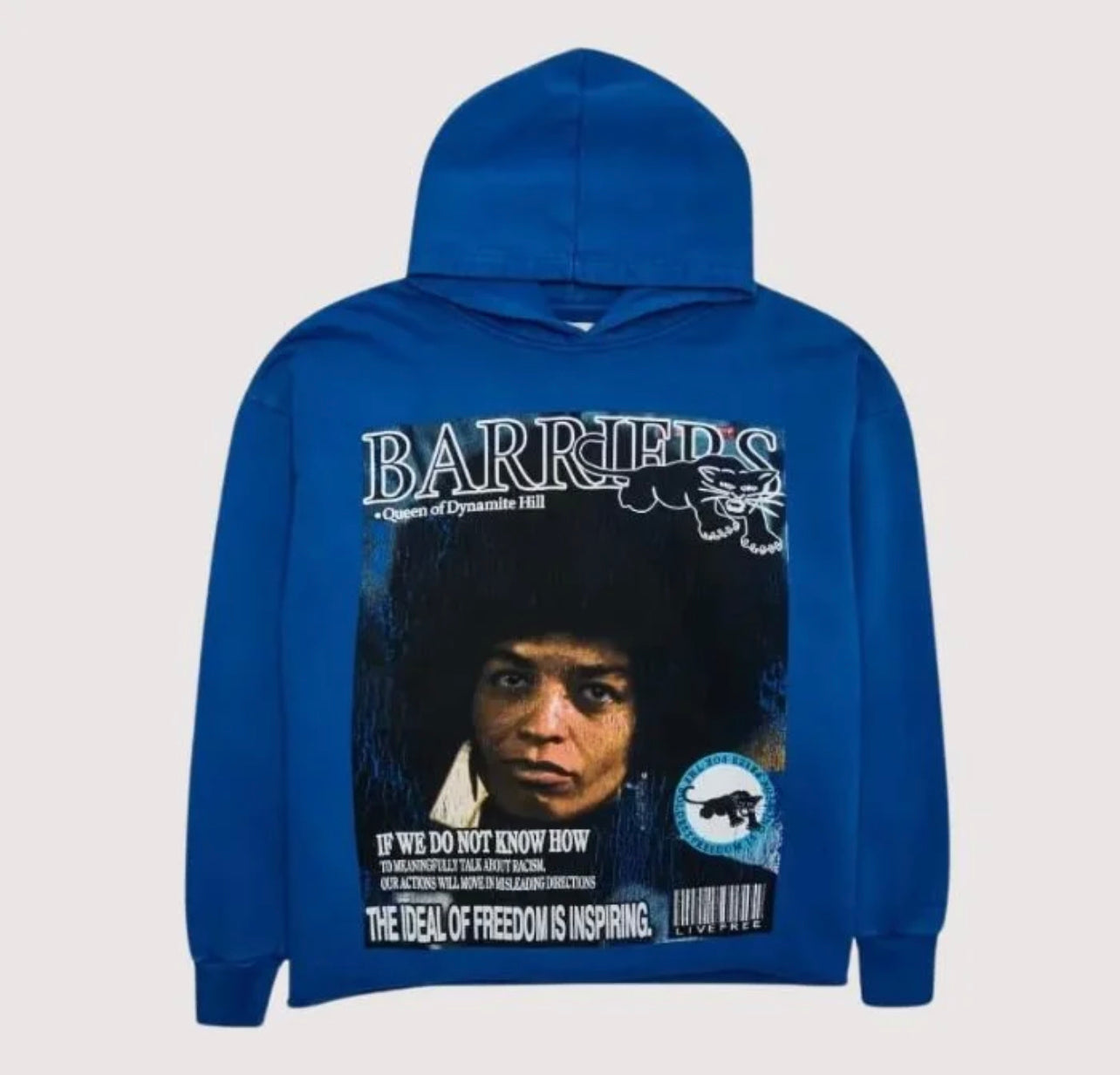 Barriers Angela Davis Queen Hoodie Blue