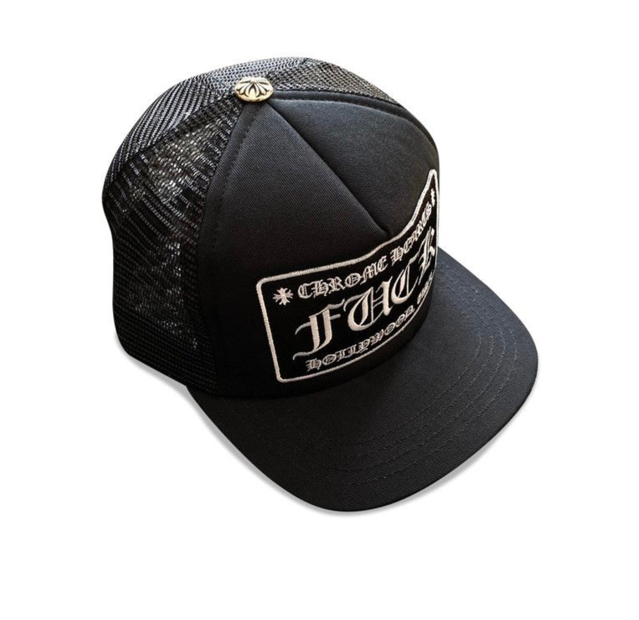 Chrome Hearts FUCK Hollvwood Trucker Hat 'Black'