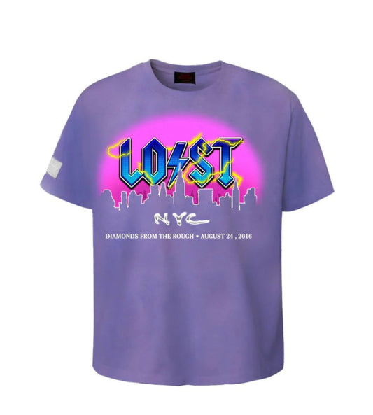 LOST "LAVENDER NYC LIGHTNING" T-SHIRT