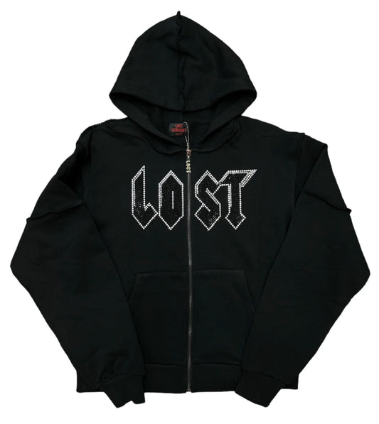 LOST INTRICACY "STAFF" BLACK ZIP UP HOODIE