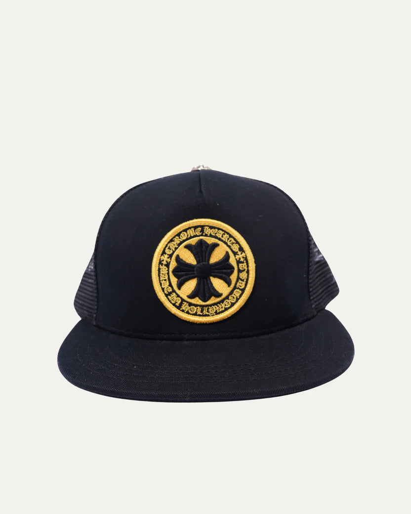 Chrome Hearts Cross Trucker Hat Black Yellow