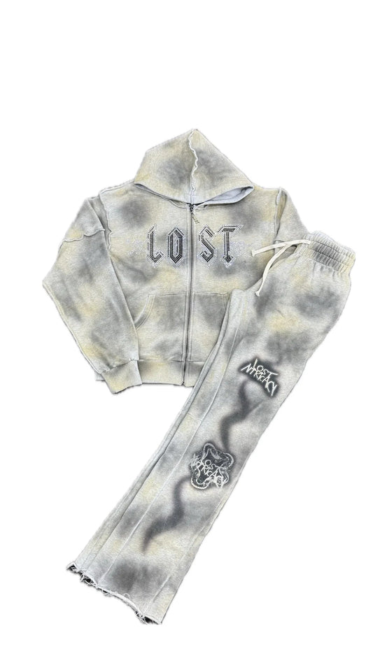 LOST INTRICACY Rhinestone Sweatsuit