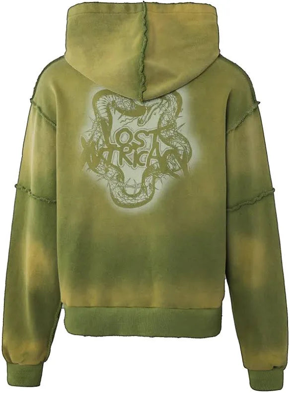 LOST INTRICACY "GREEN RHINESTONE" ZIP UP HOODIE