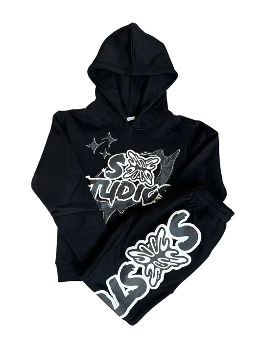 SB STUDIOS STAIN BANDZ BLACK FULL SWEATSUIT