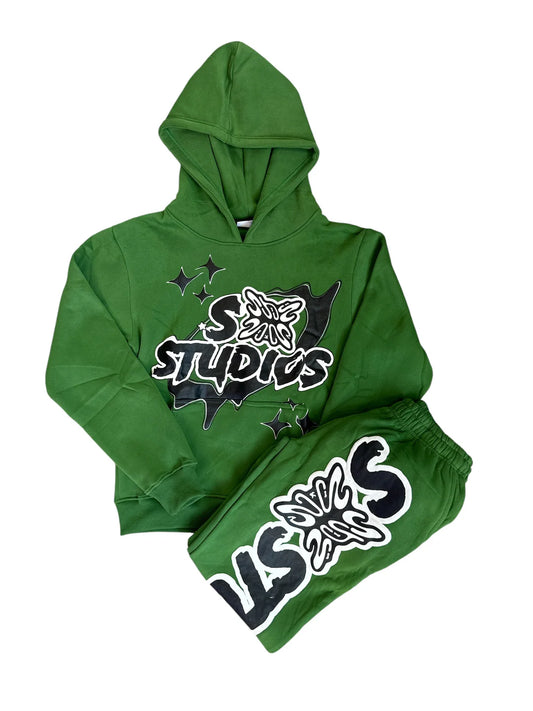 SB STUDIOS STAIN BANDZ GREEN FULL SWEATSUIT