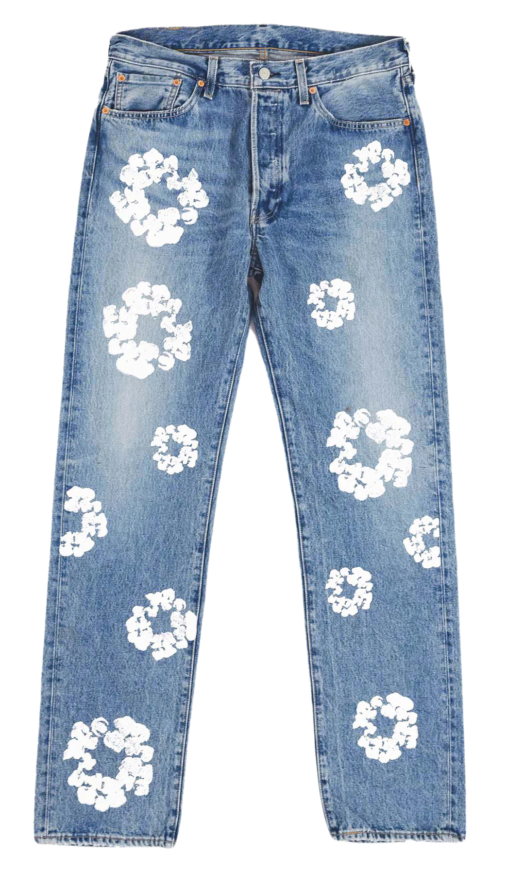 DENIM TEARS COTTON WREATH LIGHT WASH JEANS