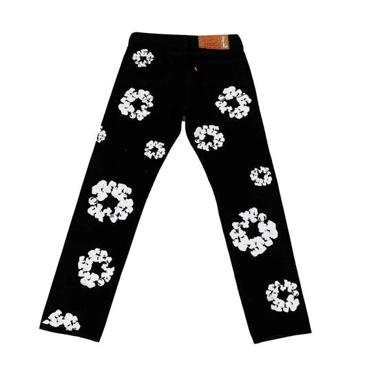 DENIM TEARS COTTON WREATH BLACK JEANS