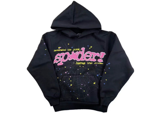 SPIDER PINK AND BLACK HOODIE