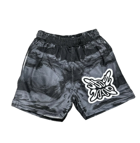 SB STUDIOS STAIN BANDZ BLACK/WHITE MESH SHORTS