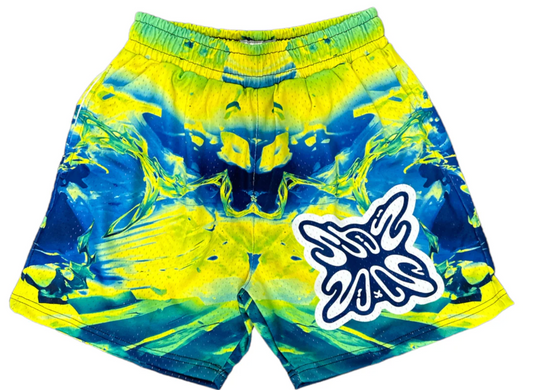 SB STUDIOS STAIN BANDZ GREEN/BLUE MESH SHORTS