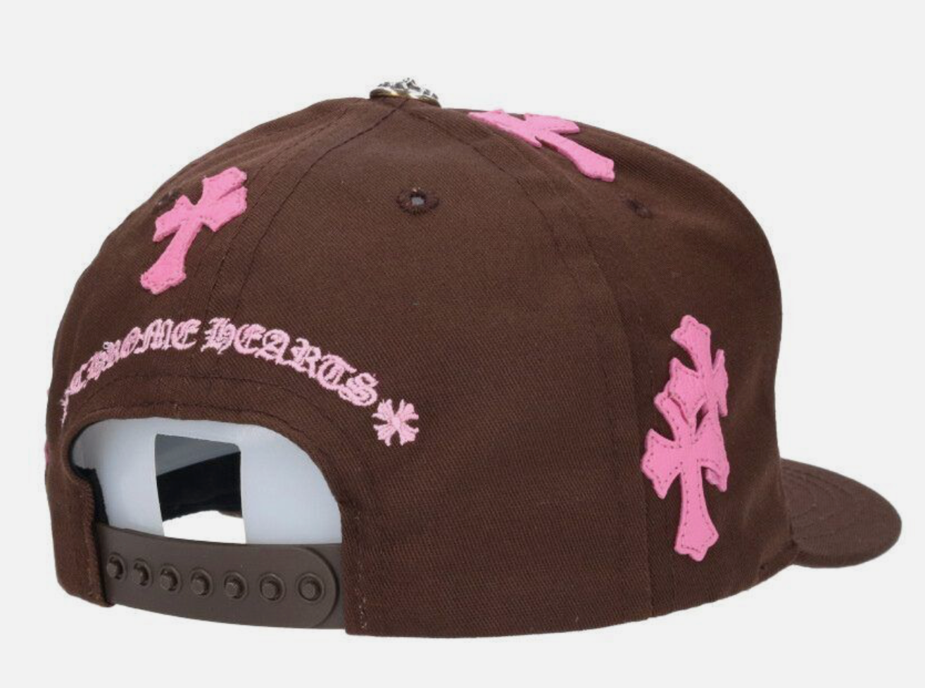 Chrome Hearts Size One Ch Hat Cross Patch Baseball Brown Pink