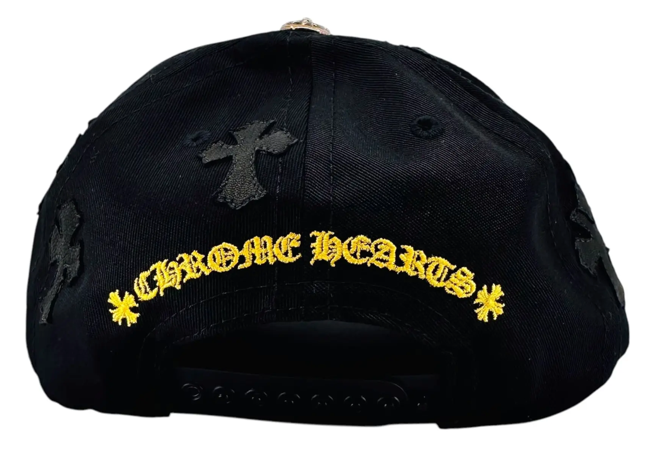 Cross Patch Baseball Hat Black Yellow